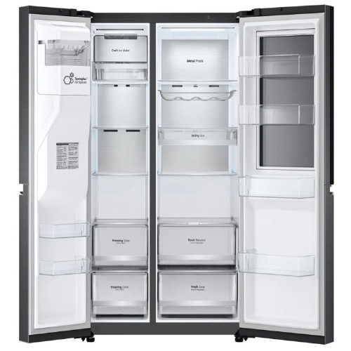 ΨΥΓΕΙΟ ΝΤΟΥΛΑΠΑ LG GSXV90MCDE (180x90x75 / E / INSTAVIEW BLACK / FNF / ΒΡΥΣΑΚΙ / ICEMAKER / Wi-Fi / 635Lt)
